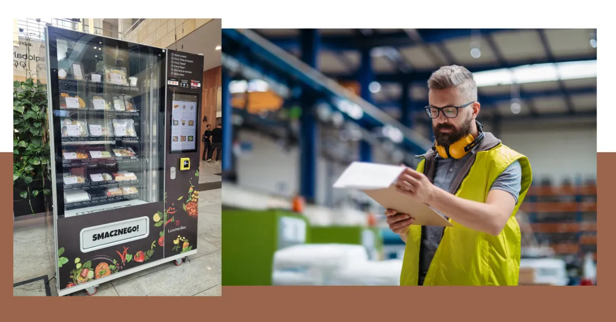 Automat z posiłkami regeneracyjnymi dla pracowników pracujących na 3 zmiany