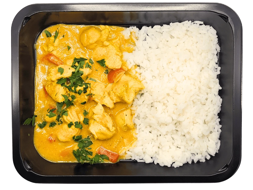 Kurczak curry z ryżem w hermetycznym, czarnym opakowaniu LuncherBox